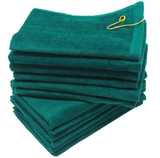 Green Velour 11" x 18" Fingertip Golf Towels with Corner Grommet & Hook