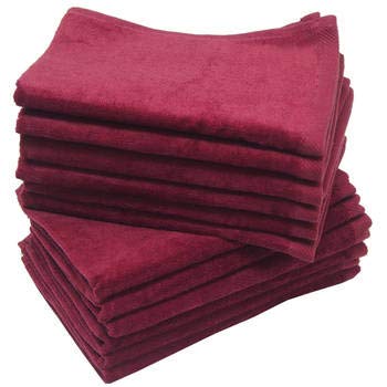 3 Eco-Pack Maroon Fingertip Sports Golf Towels, Small Hand Towels