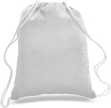 White Color Budget Friendly Sport Drawstring Backpacks, %100 Cotton