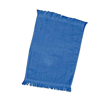 wholesale Economy 12 Pack Fingertip Towels With Fringe, Royal 11" x 18" in bulk