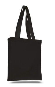 Blank Canvas Small Size Book Tote Bags, Black Color, Cheap Plain