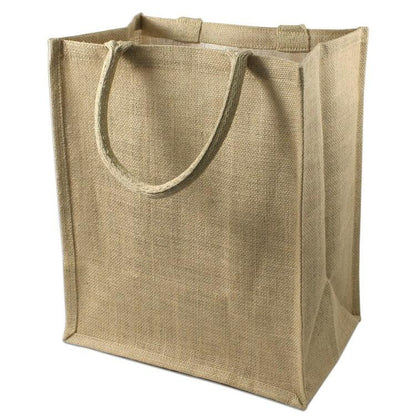 wholesale Burlap Jute Wine Totes With Dividers, (6 Bottles)