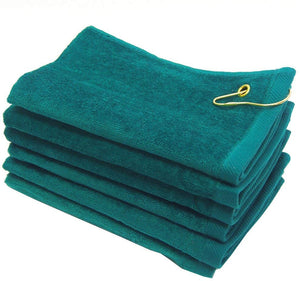 wholesale Green Velour Fingertip Golf Towels with Corner Grommet & Hook bulk