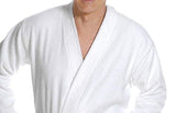 wholesale 100% Cotton Terry Kimono Robe in bulk, White Color