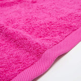 wholesale Tri-fold Golf Towels with Metal Bag Clip, Hot Pink Color in bulk