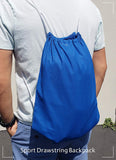 12 Pack Royal Blue Color Budget Friendly Sport Drawstring Backpacks, %100 Cotton