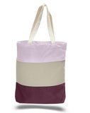 wholesale Everyday Tri-Color Canvas Blank Shopping Tote Bags