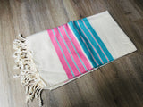 Pink and Blue Color Deluxe 100% Cotton Turkish Peshtemal Beach Towels