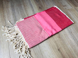 Light Pink and Red Color Premium 100% Cotton Turkish Peshtemal Beach Towels