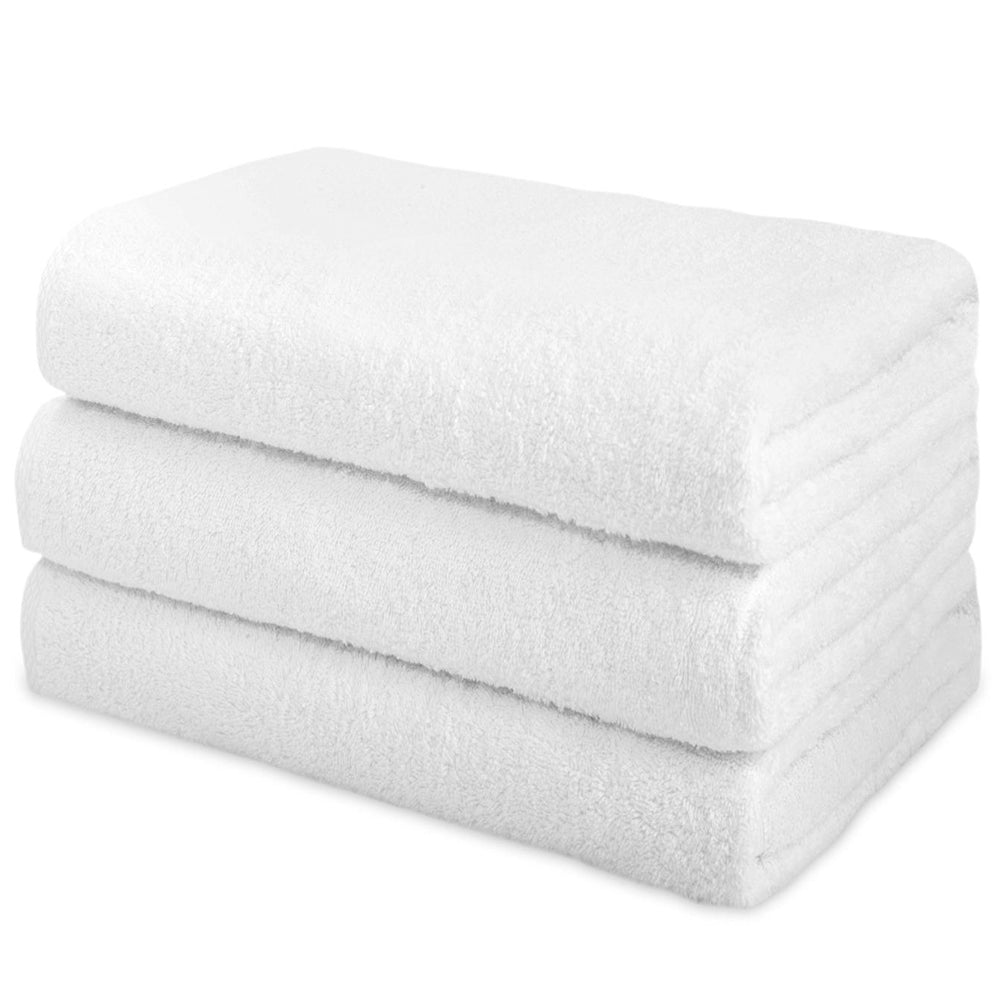 wholesale White Color Terry Bath Towels in bulk 28" x 55"