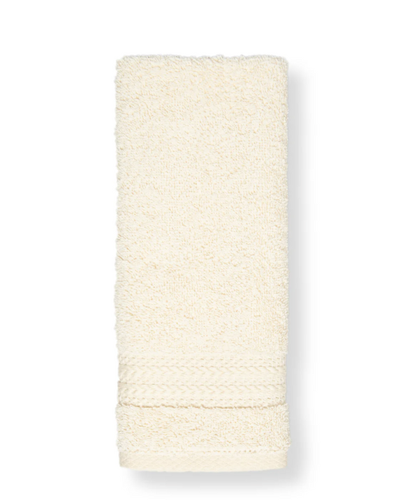 Cotton Fingertip Kitchen Towels Set of 3, Size 11x18 inch, Cream