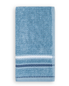 Terry Cotton Fingertip Kitchen Towels Set of 3, Size 11x18 inch, Blue