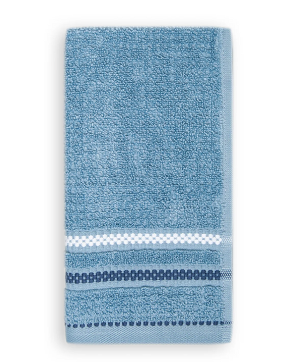 Terry Cotton Fingertip Kitchen Towels Set of 3, Size 11x18 inch, Blue
