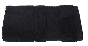 Turkish Cotton Hand Towels, Soft and High Absorbent, Set of 2, Black Color