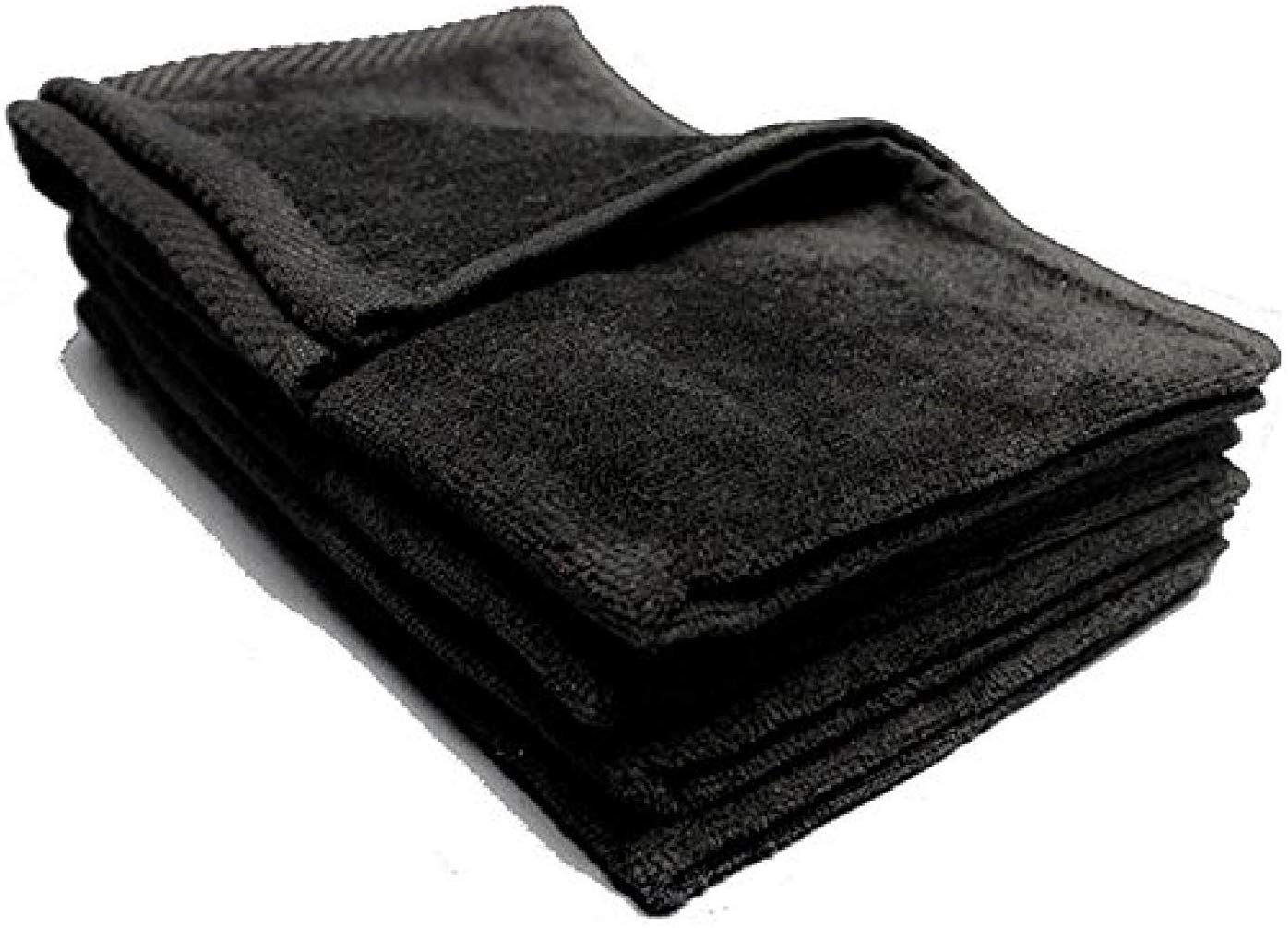 wholesale Black Color Velour Fingertip Towels (Hemmed Ends) bulk