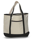 Large City Shopper Bag in Canvas Fabric