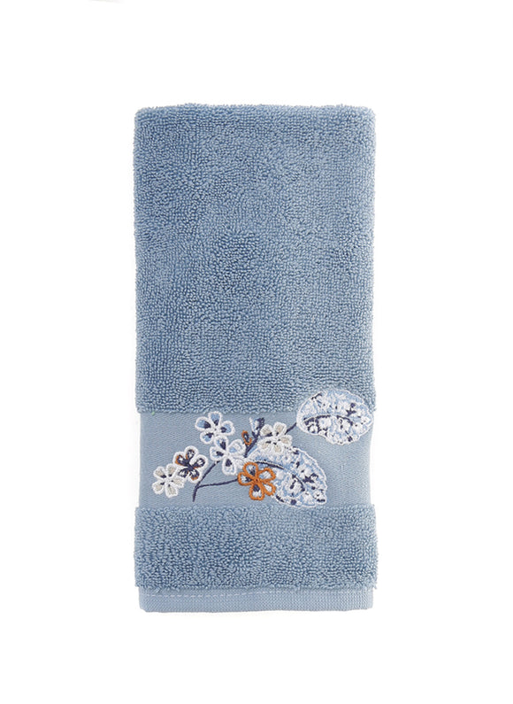 Floral Pattern Fingertip Towels, Blue Color