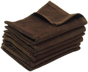 wholesale Brown Color Velour Fingertip Towels (Hemmed Ends)