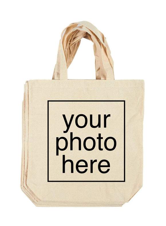 Digital Printed ( DTG ) Cotton Tote Bags. Personalized Your Custom Tote Bags with Photo, Image, Business Logo, Design or Artworks.