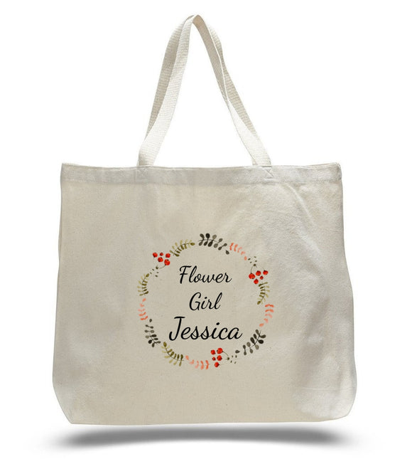 Personalized Flower Girl Tote Bags