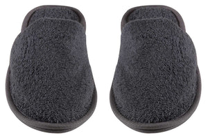 Wholesale Turkish Luxury Terry Cotton Classic Spa Bath Slippers, Closed Toe, Gray Color