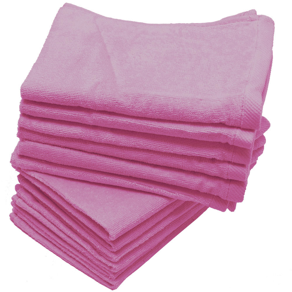 Light Pink Color Velour 16" x 26" Hand Towels (Hemmed Ends)