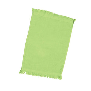 wholesale Economy 12 Pack Fingertip Towels With Fringe, Lime 11" x 18" in bulk