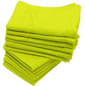 240 Pack Lime Color Velour 11" x 18" Fingertip Towels (Hemmed Ends)