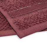 Terry Cotton Fingertip Towels, Set of 3, Maroon Color