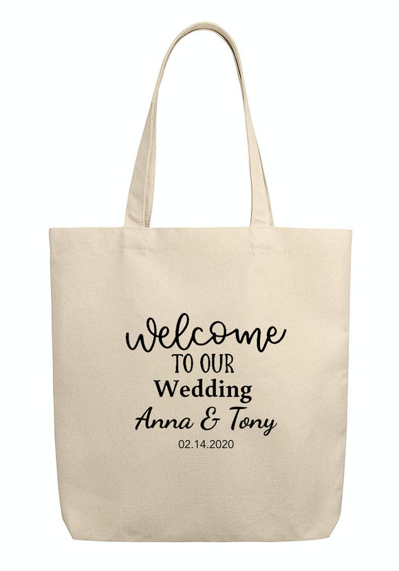 tocotowels Custom Wedding Welcome Canvas Tote Bags