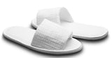 10 Pairs Waffle Open Toe White Slippers, Washable and Non-Disposable