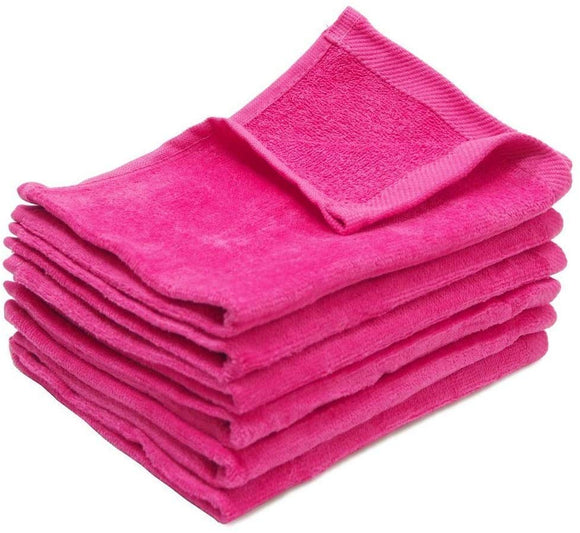Hot Pink Color Terry Velour Fingertip Guest Towels