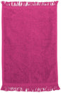 12 Pack Pink Color Velour Fingertip Guest Towels in Bulk, 11" x 18"  (with Fringe)