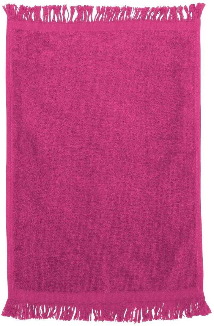 wholesale 240 Pack Bulk Fingertip Towels, Hot Pink Color Velour, 11" x 18"  (Fringe Ends)