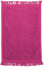 wholesale 240 Pack Bulk Fingertip Towels, Hot Pink Color Velour, 11" x 18"  (Fringe Ends)