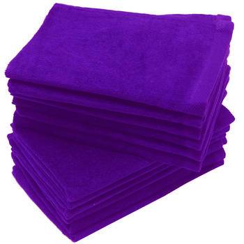 wholesale Purple Color Velour Fingertip Towels (Hemmed Ends) bulk