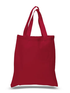 Red Color Canvas Reusable Shopping Tote Bags, Flat wholesale bulk