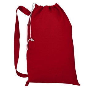 Tocotowels Wholesale Red Color Heavy Duty Canvas Drawstring Laundry Bags in Bulk