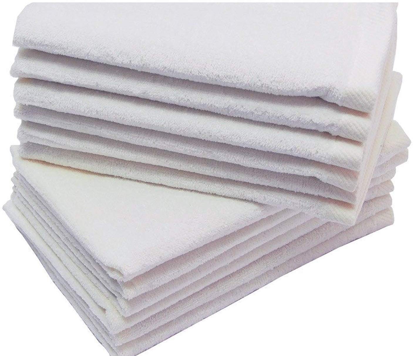 wholesale White Color Velour Fingertip Towels (Hemmed Ends) bulk