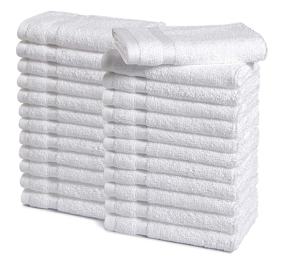 White Terry Cotton Fingertip Guest Towels wholesale