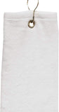 Tri-fold Golf Towels with Metal Bag Clip, White Color